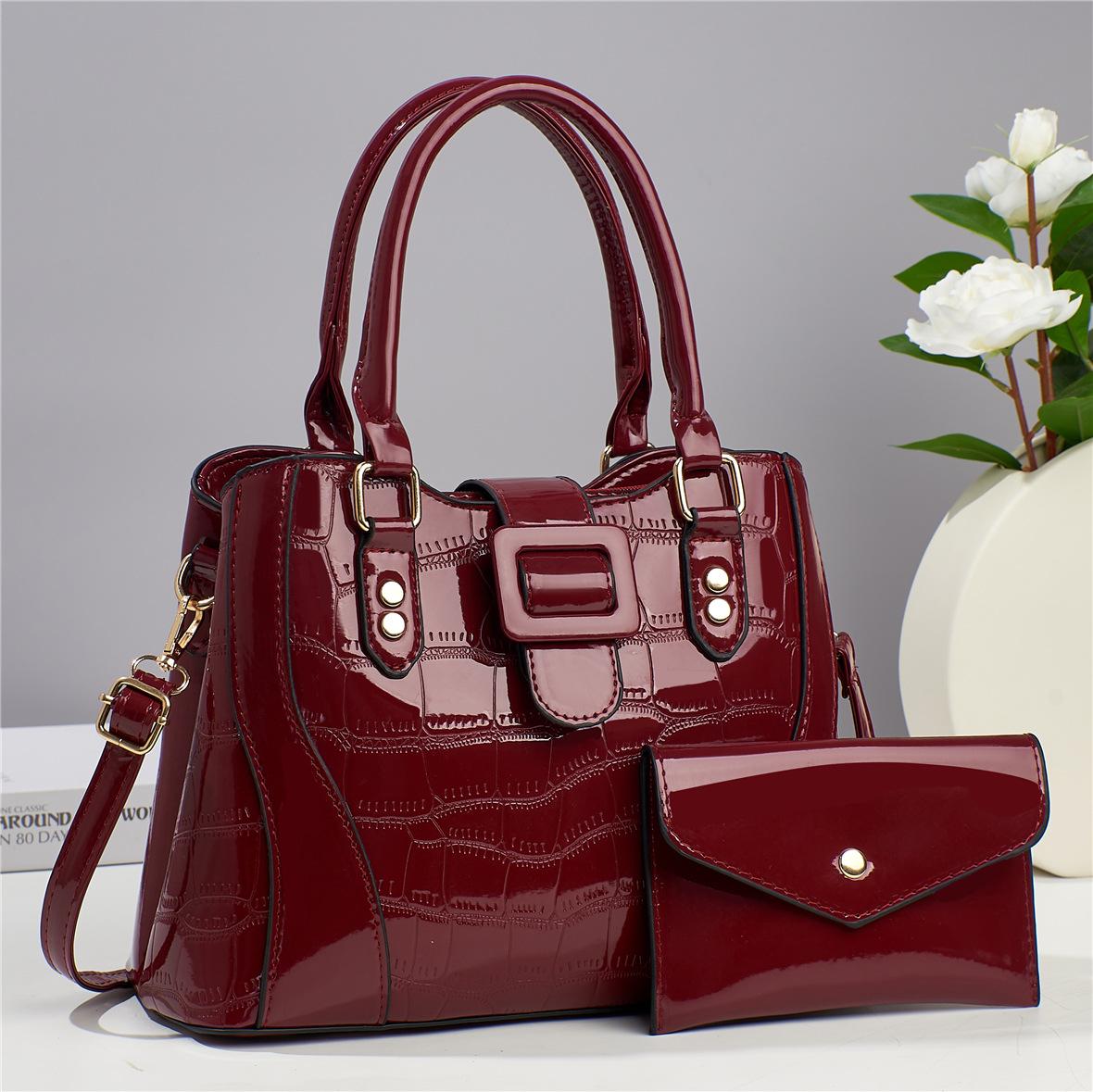 

Набор из 2 предметов, женская сумка, лакированная кожа, роскошные сумки, кошельки, женские дизайнерские сумки через плечо, женская сумка-мессенджер