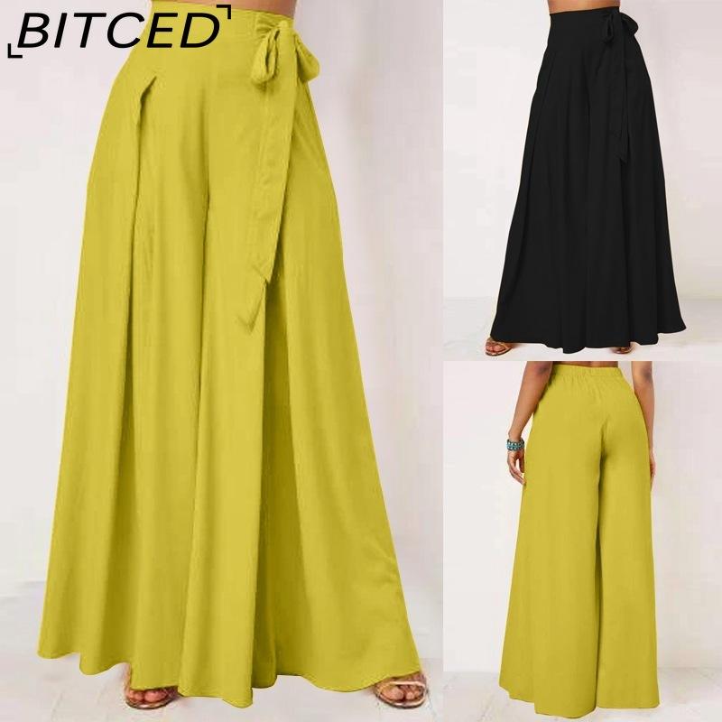 BITCED Women's Fashion Casual Solid Color Print Pants & Capris