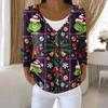 Women's Fashion Long Sleeve Christmas Snowman Snowflake Print Jacket Cardigan