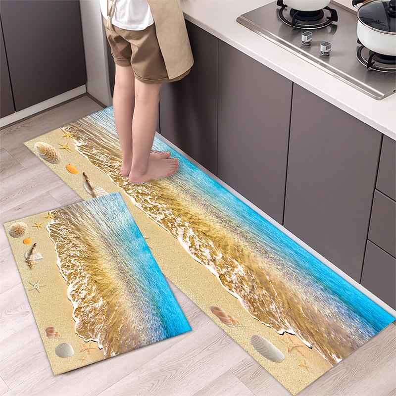 Kitchen Rugs Print Non-Slip Thick Cushioned Kitchen Mat Comfort Standing Mat for Kitchen