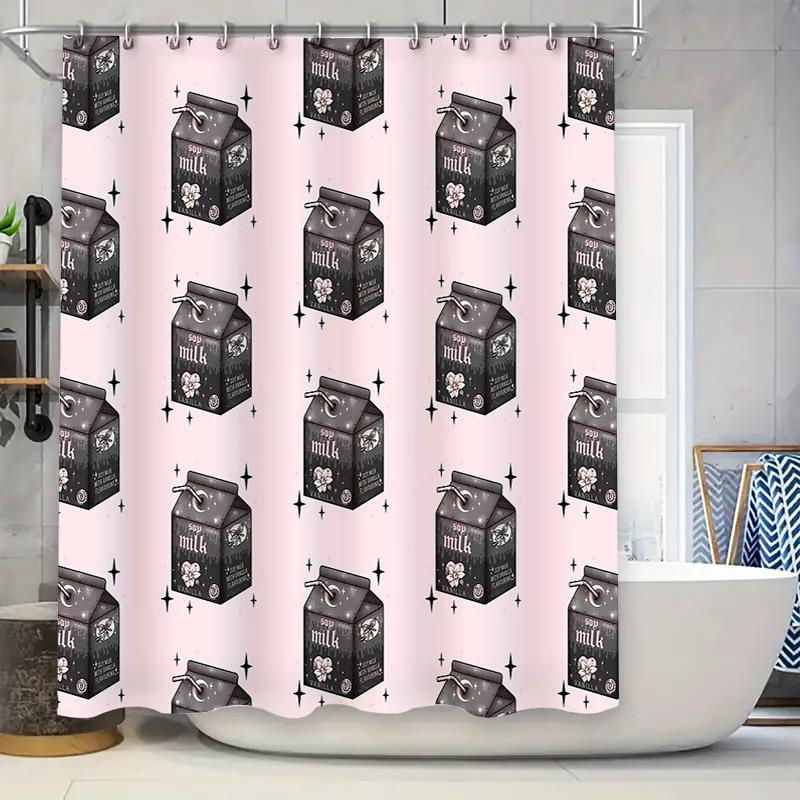Bathroom Shower Curtain Set Waterproof Vintage Floral Pattern Fabric Decor for Home