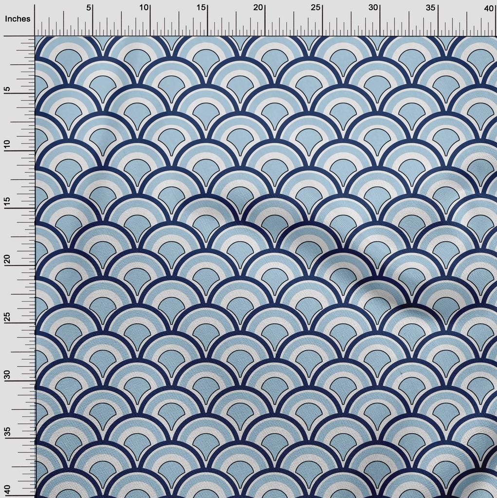 oneOone Cotton Flex Dusty Blue Fabric Asian Japanese Diy Clothing Quilting Fabric Print Fabric By Yard 40 Inch