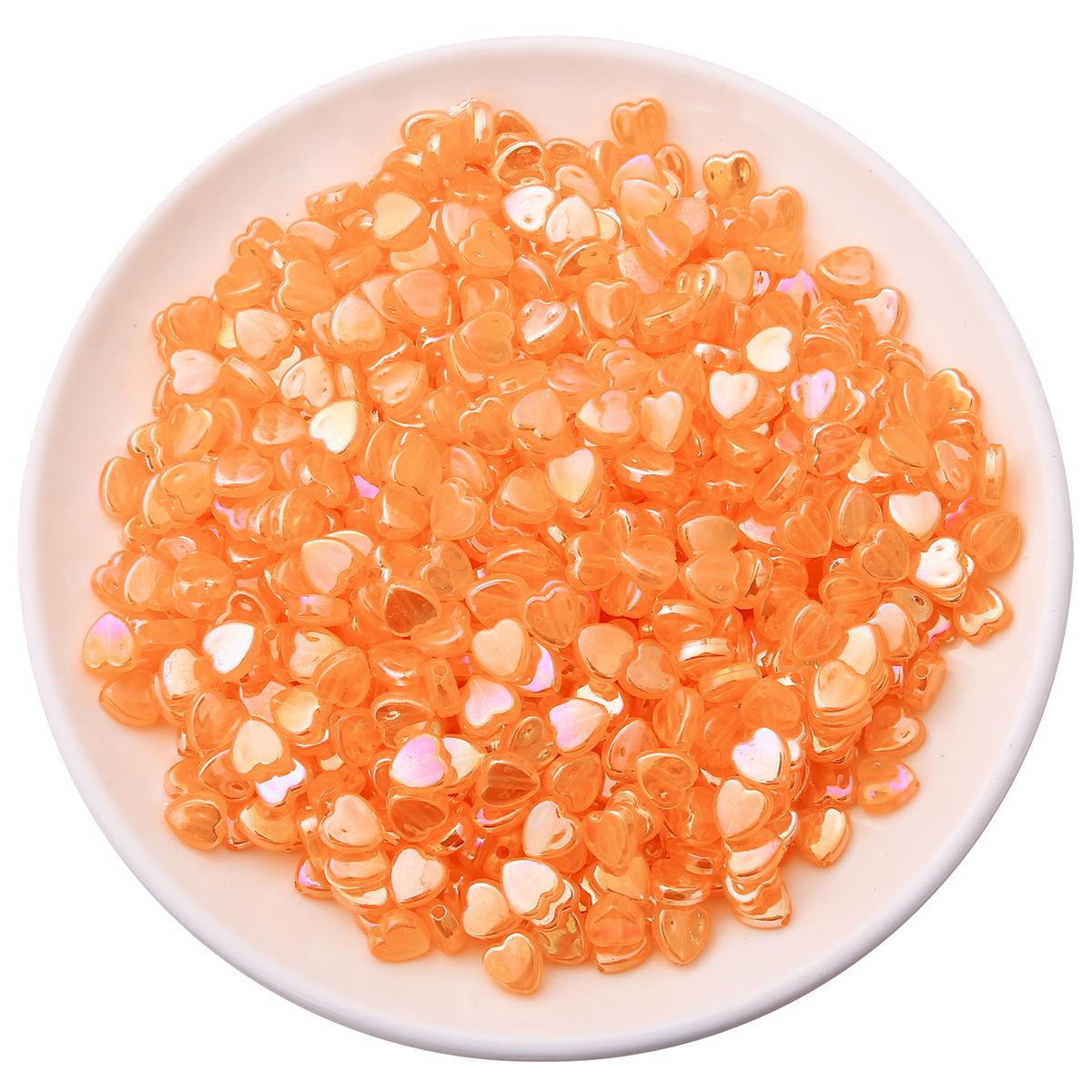 100 шт. AB цвет пятиконечная звезда в форме сердца акриловые свободные бусины-разделители для изготовления ювелирных изделий 11x10mm оранжевый