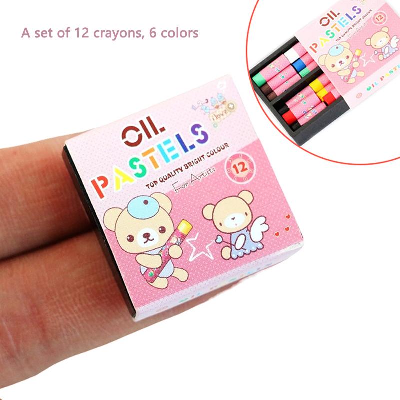 

1Комплект 1:12 кукольных миниатюрных цветных карандашей для карандашей, модель детской ролевой игры, игрушка розовый