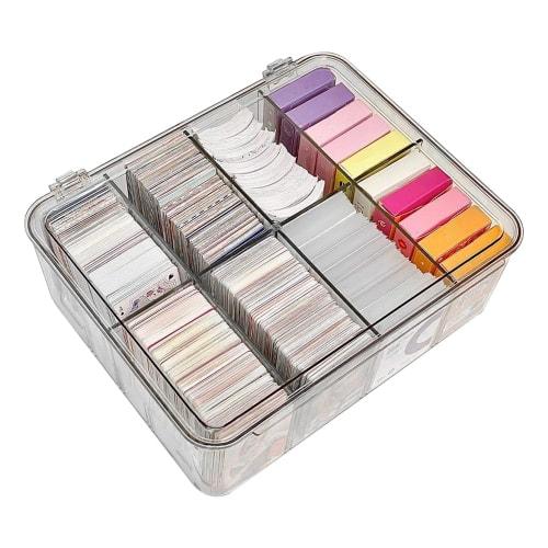 Large Capacity Clear Card Storage Box with Rounded Corners for Deck Management, Suitable for Men and Women of All Ages