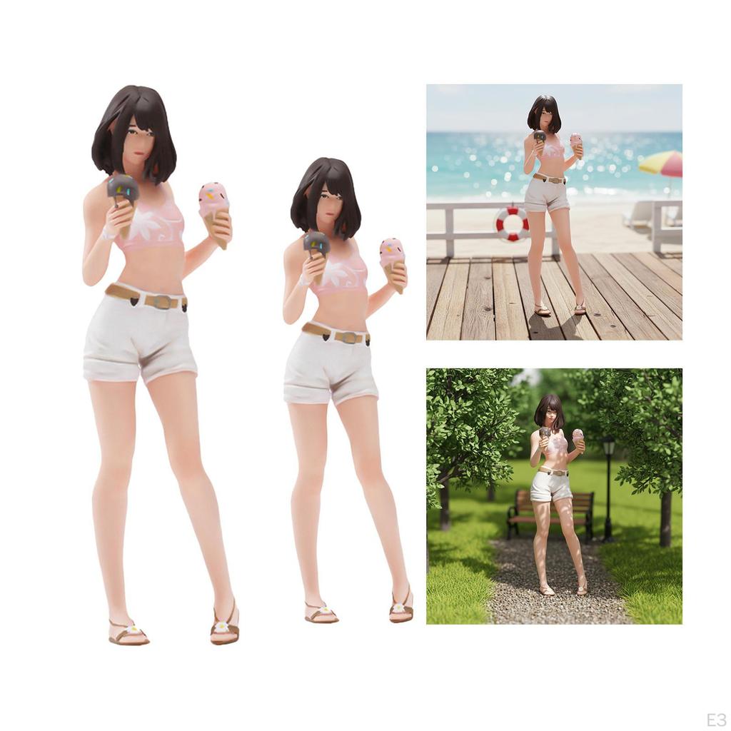 Miniature Doll Figurine Resin Scaled Girl Model Tiny People Figure Collectible Diorama Decorative
