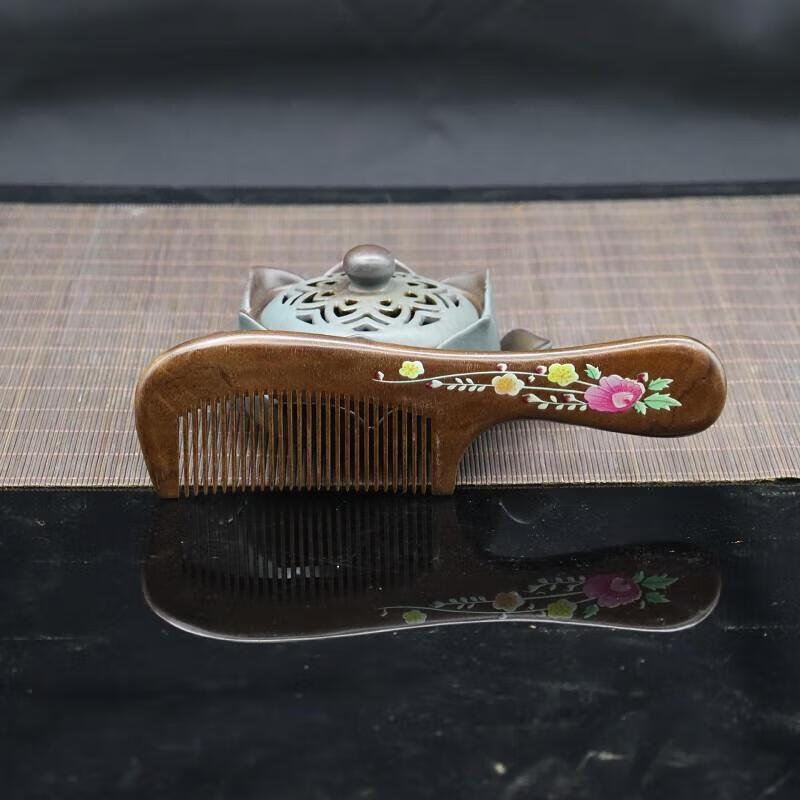 JINGRUIXIANG Гребень для массажа кожи головы из золотого шелка и зеленого сандала