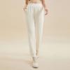 Anta Training Series Solid Color Mid Waist Cuffed Fleece Knit Sports Pants Women Pants Corn-White 162347314-3