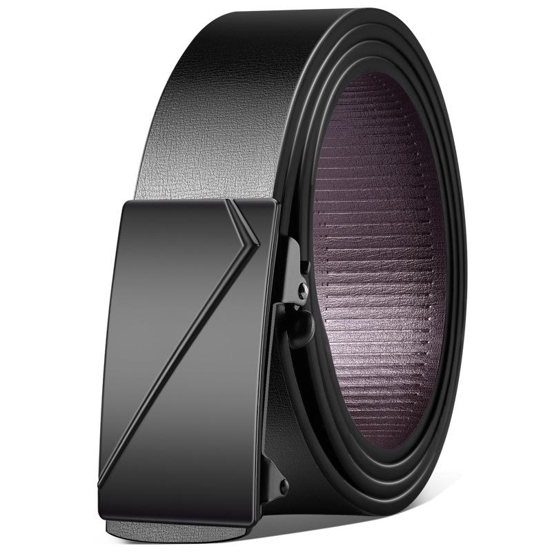 Men s Belt Inside The Toothless Automatic Buckle Belt for Men s Fashionable and Versatile Business Trousers 120cm