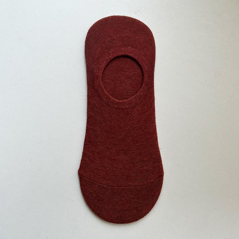 Men Summer All Kinds of Casual Solid Color Light Mouth Low Top Non Slip Silicone Invisible Boat Socks