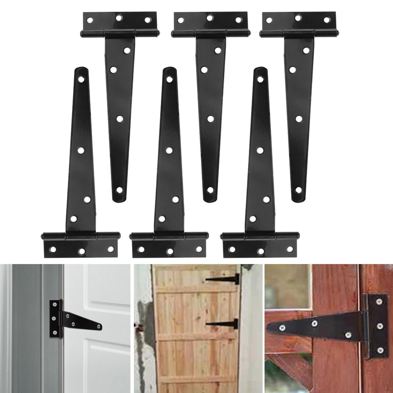 

6 упаковок петель для ворот с Т-образным ремнем, сверхмощные петли для фурнитуры для дверей сарая для деревянных заборов, 6inches