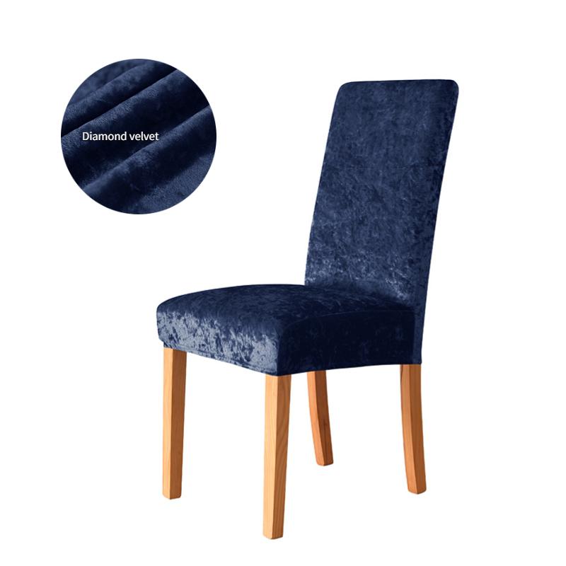 

1 шт., чехол на стул с высокой спинкой, бархатные эластичные чехлы на стулья с золотым бриллиантом для столовой, свадебного банкета, спандекс, чехол для домашнего декора 1Pc