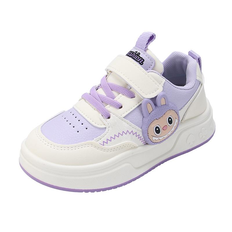 

Children s sports shoes Girls board shoes 2025 new spring and autumn soft-soled cartoon little white shoes non-slip breathable casual classmates 37