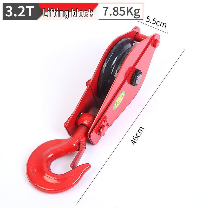 National Standard Heavy-duty Steel Wire Rope Lifting Pulley with Open Hook - 0.5t, 1t, 3t Capacity