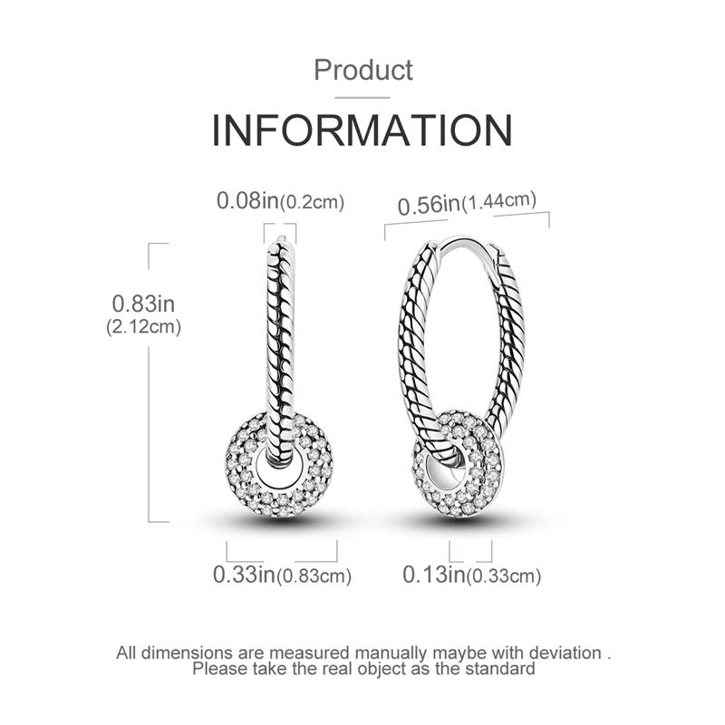 925 Sterling Copper Heart Snake Bone Pattern Cross Shell Zircon Four-pointed Star Earrings for Women Earring Fine Zircon Gifts