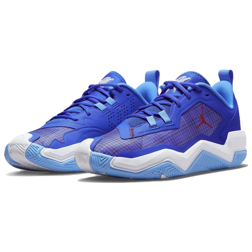 Jordan One Take 4 PF Mode Vielseitig Stoßdämpfung Rutschfest Abriebfest Low-Top Basketballschuhe Herren Sneaker Blau DO7192-400