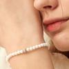 Noonoo Fingers [natural Stone] Rolling Shell Bracelet / White Mother-of-pearl