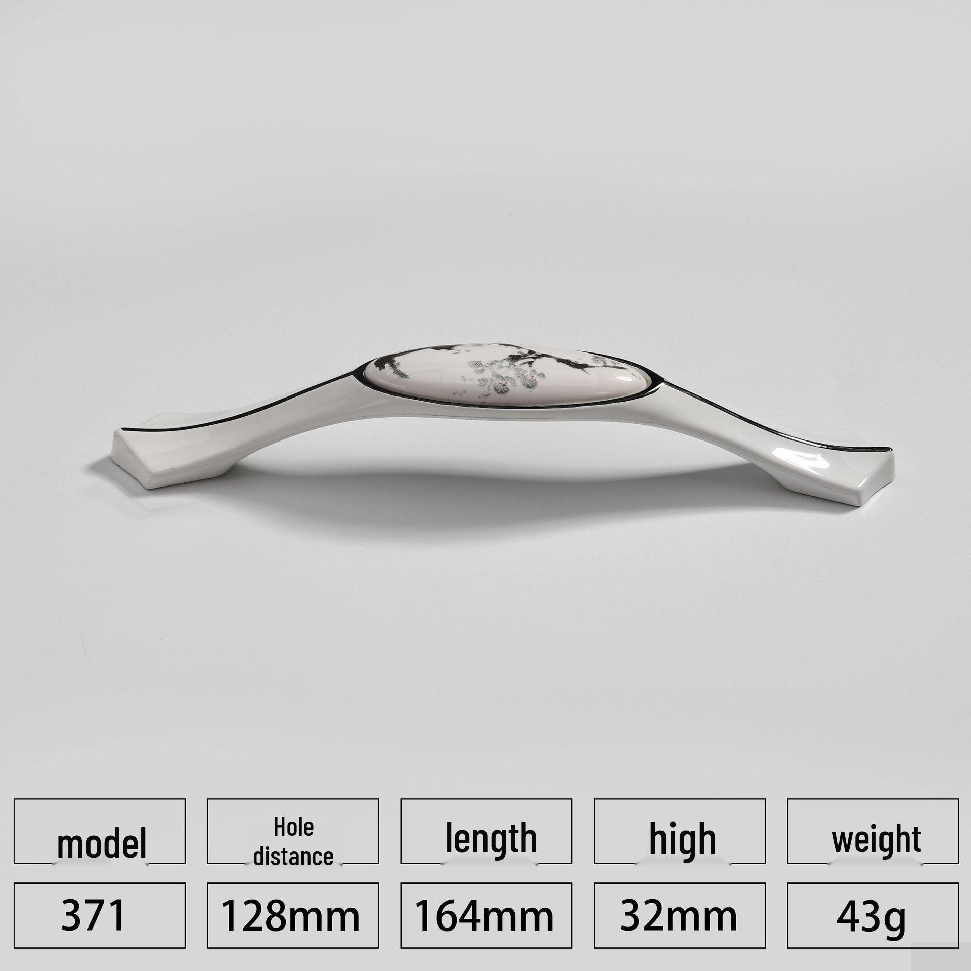 

Керамічна ручка для шафи в європейському стилі, чорно-біла, з квіткою сливи