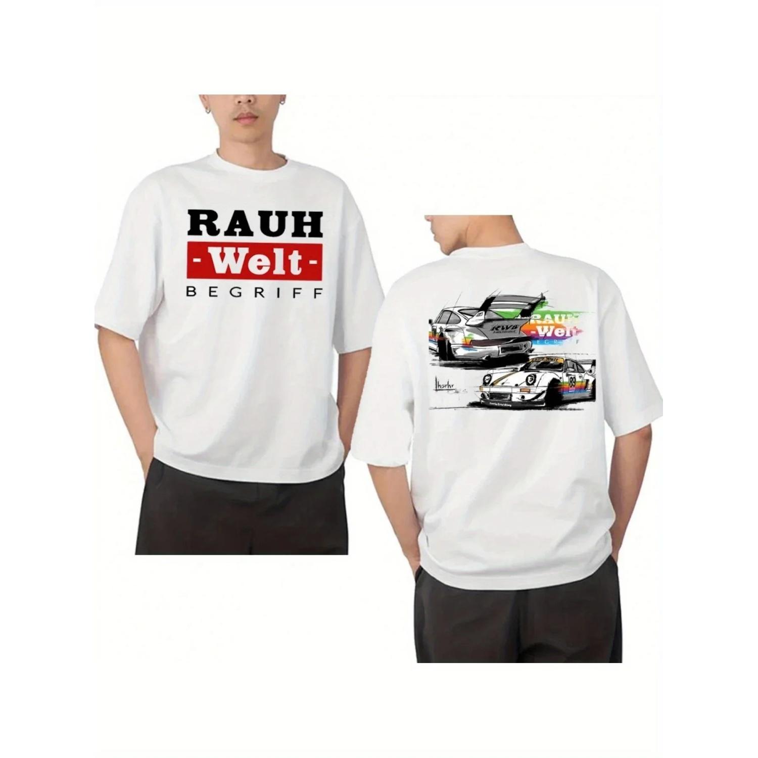 

New Retro Turbo RWB 993 Men s Short Sleeved Tshirt Hip-hop Street Style Trendy Youth Casual Clothing Harajuku Style Sports Style S чёрный