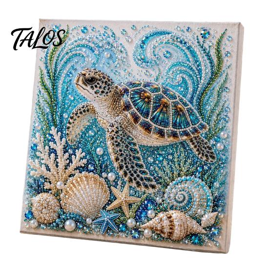 3D Strasssteine Bastelset Meeresschildkröte Oktopus DIY Perlenmalerei Set, Ozean Thema Diamant Malerei Entspannende Erwachsenen Sets Set für Erwachsene Anfänger, Perlen Alles-Perlen