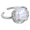Hollow Moon Stone Rings for Women Y2K Flower Bud Open Ring Vintage Jewelry