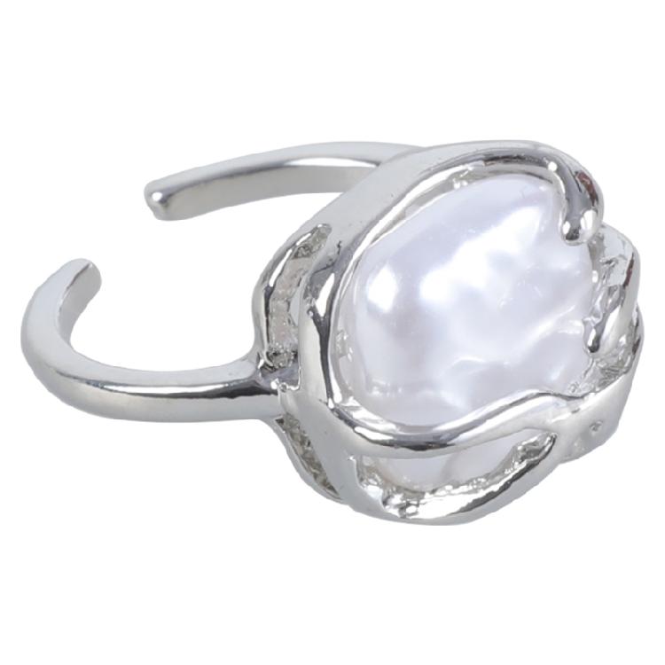 Hollow Moon Stone Rings for Women Y2K Flower Bud Open Ring Vintage Jewelry