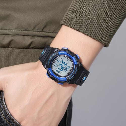 Timever Multifunction Kids' Watch for Boys, Easy-to-Read Digital Watch, Boys' Sports Watch, Waterproof, with Alarm Clock, Stopwatch, Countdown, Date a