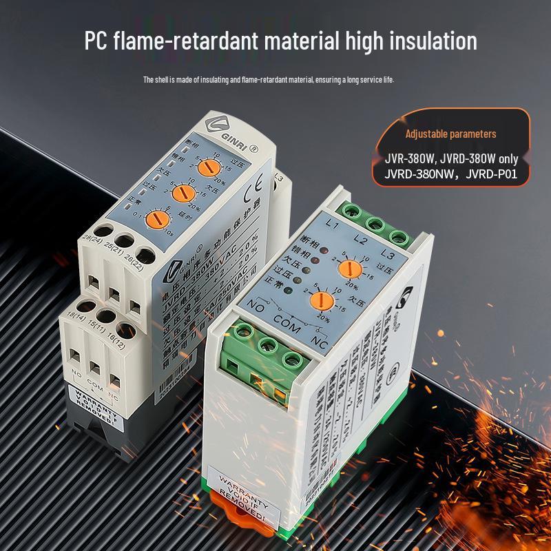 JVRD-380 Voltage Protector: Three-Phase Over/Under Voltage, Phase Loss, Sequence Imbalance Relay.