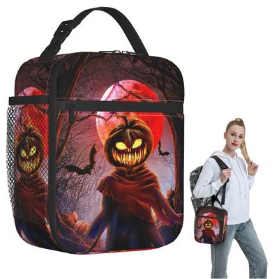 Halloween Pumpkin Scarecrow Insulated Lunch Bag for Women Children Portable Food Boxes Thermal Lunch Box Tote