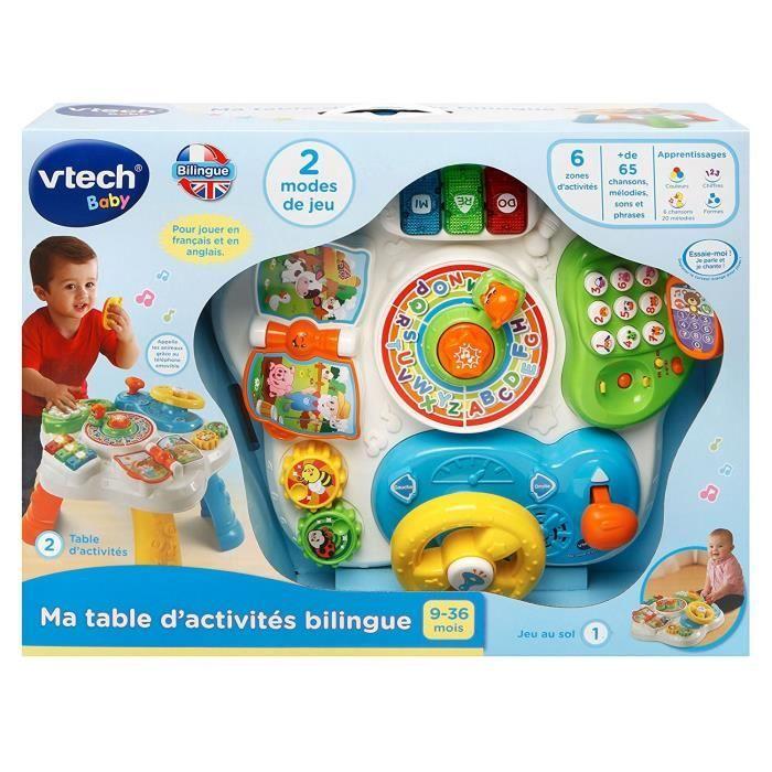 Table d'activités bilingue vtech - ma table d'activités bilingue - multicolore - 100% bilingue - 9 mois et plus