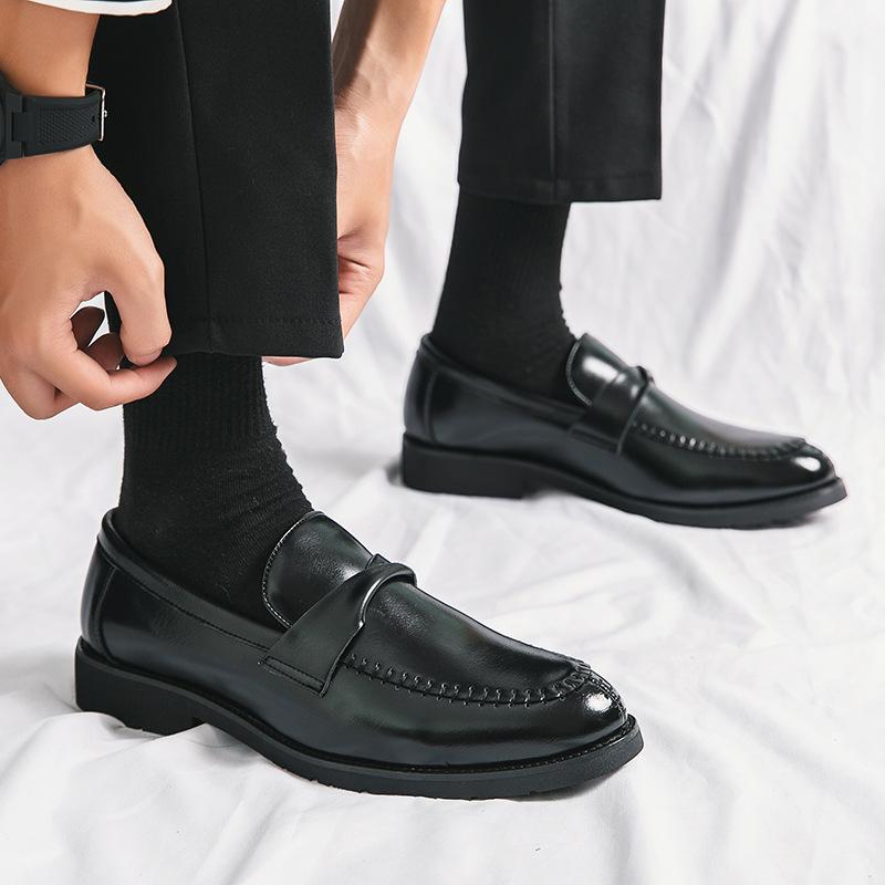 Casual leather shoes new British business pointed inner height increase CM hairstylist Doudou