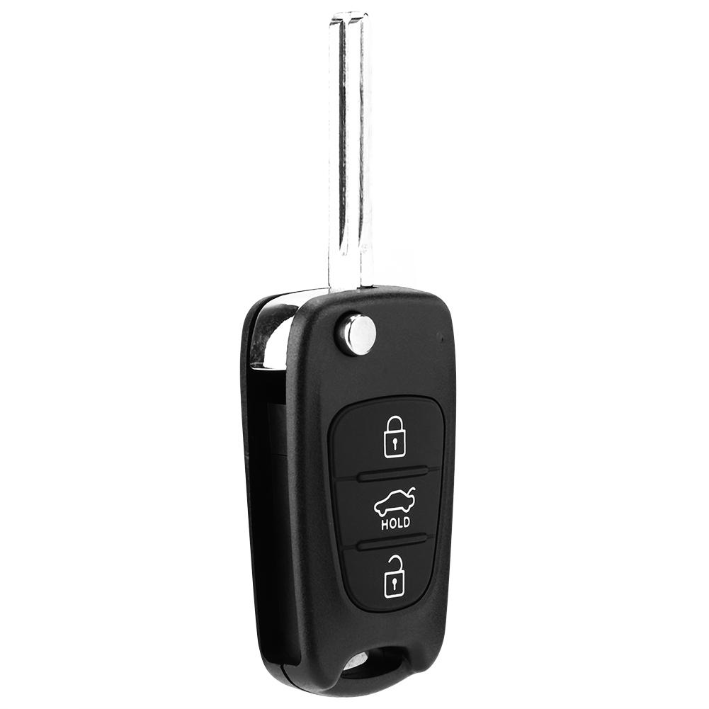 Flip 3 Button Remote Key Fob Case Shell Cover Fit For KIA Rondo Sportage Soul Rio