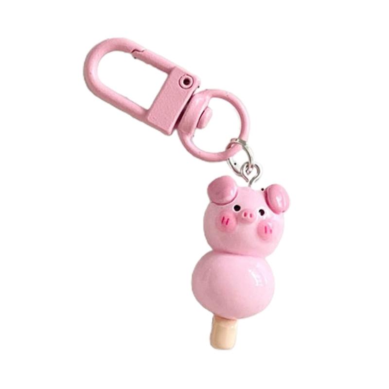 Pig Pendant Alloy Acrylic Material Long Lasting Use Animal Keychain for Bag