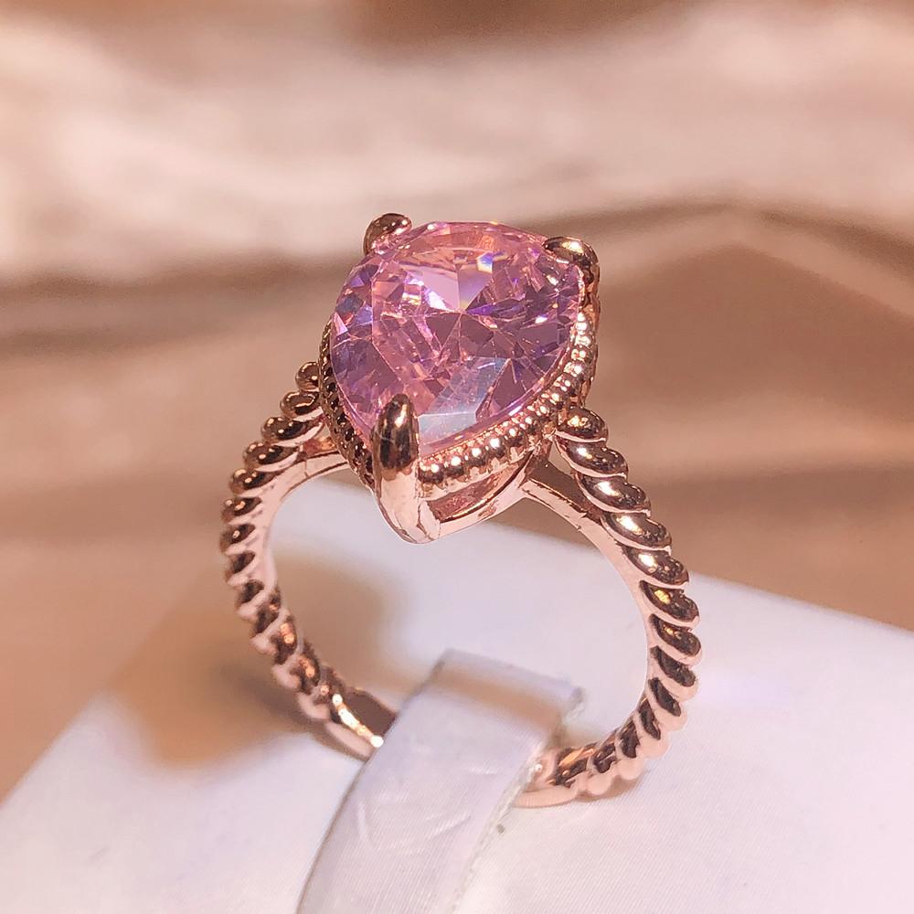 Simple Heart Ring for Women Female Cute Finger Rings Romantic Birthday Gift for Girlfriend Fashion Zircon Stone Jewelry