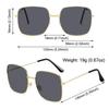 Large Frame Metal Square Sunglasses Korean Style Ocean Lens Shades  for Women & Men