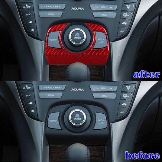 2Pcs Red Carbon Fiber Interior Below Joystick Accent Cover Trim For Acura TL
