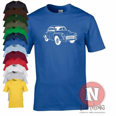 Morris Minor Klasikinis automobilis retro šaunus Londonas į Brightoną linksmas marškinėlis