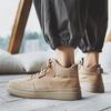 Sneakers da Uomo Autunno Inverno Calde in Pelle Bovina High Top Scarpe da Uomo con Plateau Antiscivolo Stivaletti da Uomo Moda Retrò