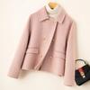 Cashmere Coat Women Autumn Winter Double-Breasted Doll Collar Short Wool Jacket Female Loose Outwear