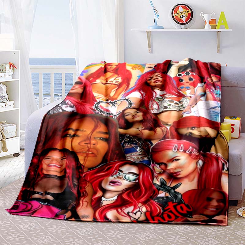 Customizable K-KAROL-G flannel blankets, perfect for autumn warmth, suitable for children and adults, and stylish K-POP shawls