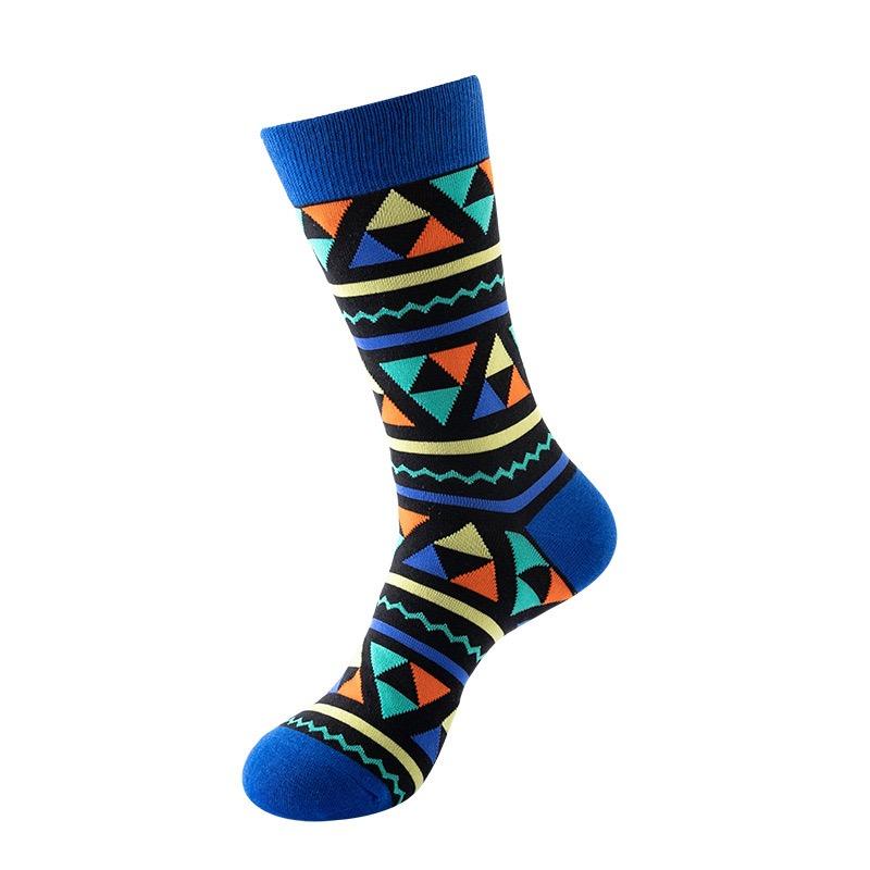 Hundreds Fashion Business Men 100% Cotton Happy Lattice Socks Unisex Boys Combed Hip Hop Street Skateboard Funny High Sox Set