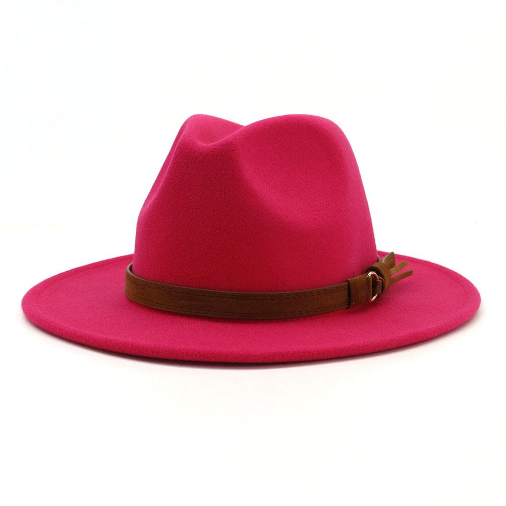 Unisex široký klobouk z plsti Pánské Dámské Panama Trilby Klobouky