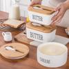 Ceramic Butter Dish With Lid Knife Butter Stick Holder Cheese Dessert Cake Tray Butter Stick Keeper Tray Home Container Butter Dish