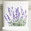 Lavender Toilet Stickers, Purple Floral Waterproof Removable Decals for Bathroom & Living Room Wall Decor