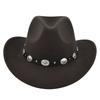 54-56-58 cm Unisex Western Cowboy Hat Vintage Roll Brim Felt Hat Suitable for, Western Cowboy Party, Bar Cowboy