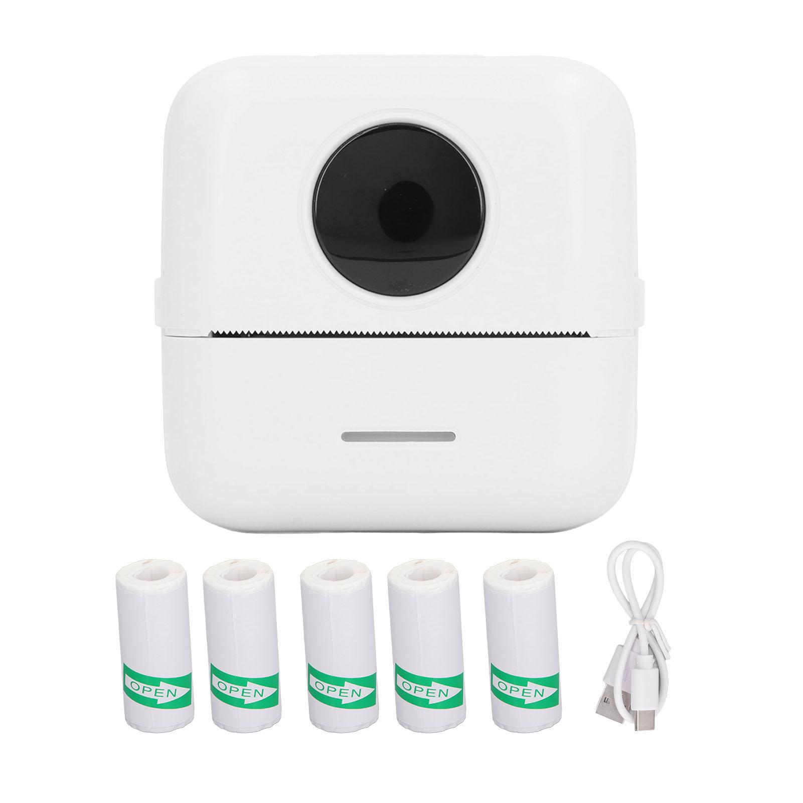 

Карманный термопринтер Bluetooth высокой четкости портативный мини-принтер для QR-кода этикетки розовый белый