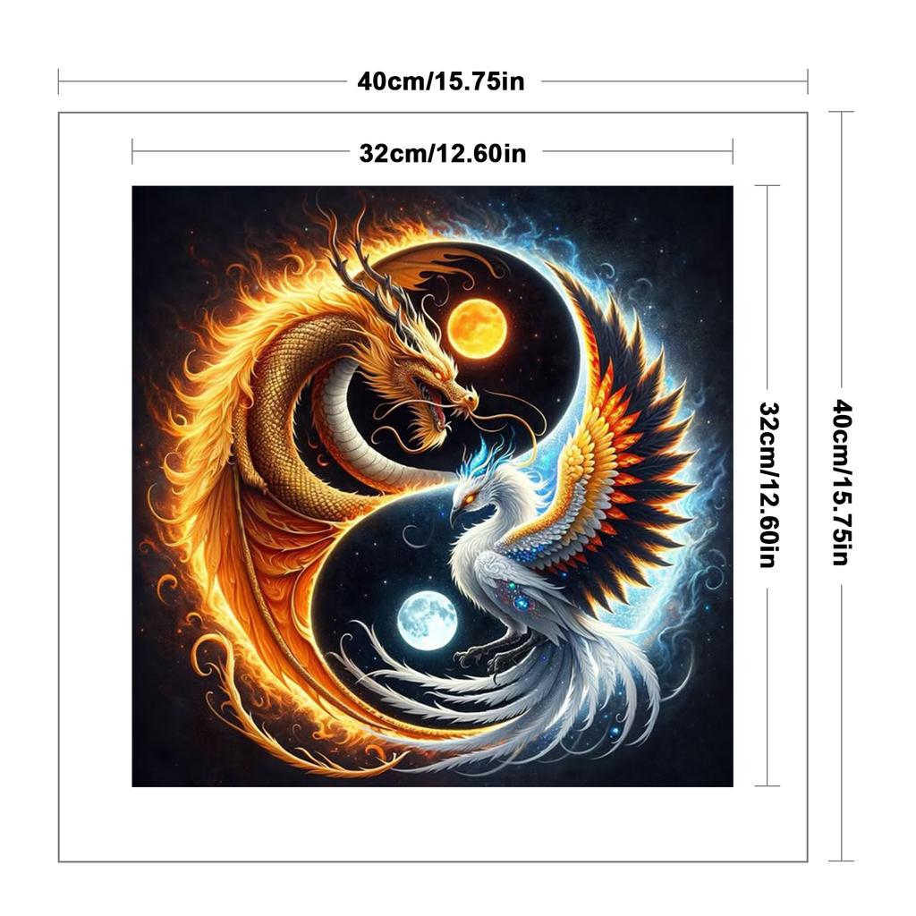Tai Chi Yin Yang Full 11CT DIY Stamped Cross Stitch Kits 40x40cm Printed Cross-Stitch Kits for Adults Home Decor