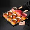 Light Luxury Red Orange Gradual Change Coarse Pottery Tea Set Guest Tea Kung Fu Set Merchandise Business Enterprise