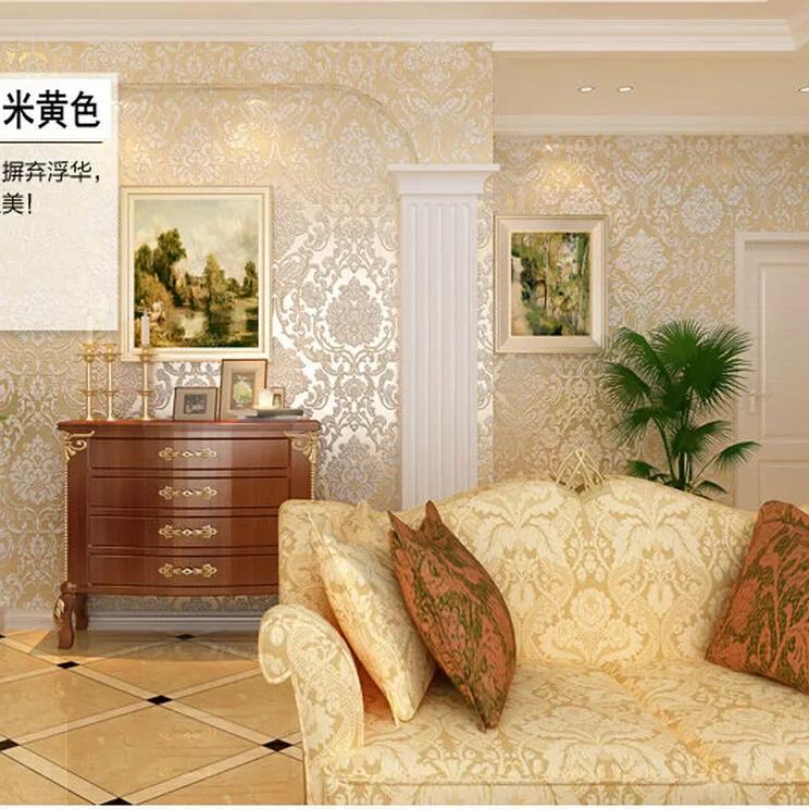 

Европейский стиль Трехмерные Утолщенные Нетканые Обои Гостиная Спальня Фоновая Стена Обои 0.53cm 9.5 m бежевый