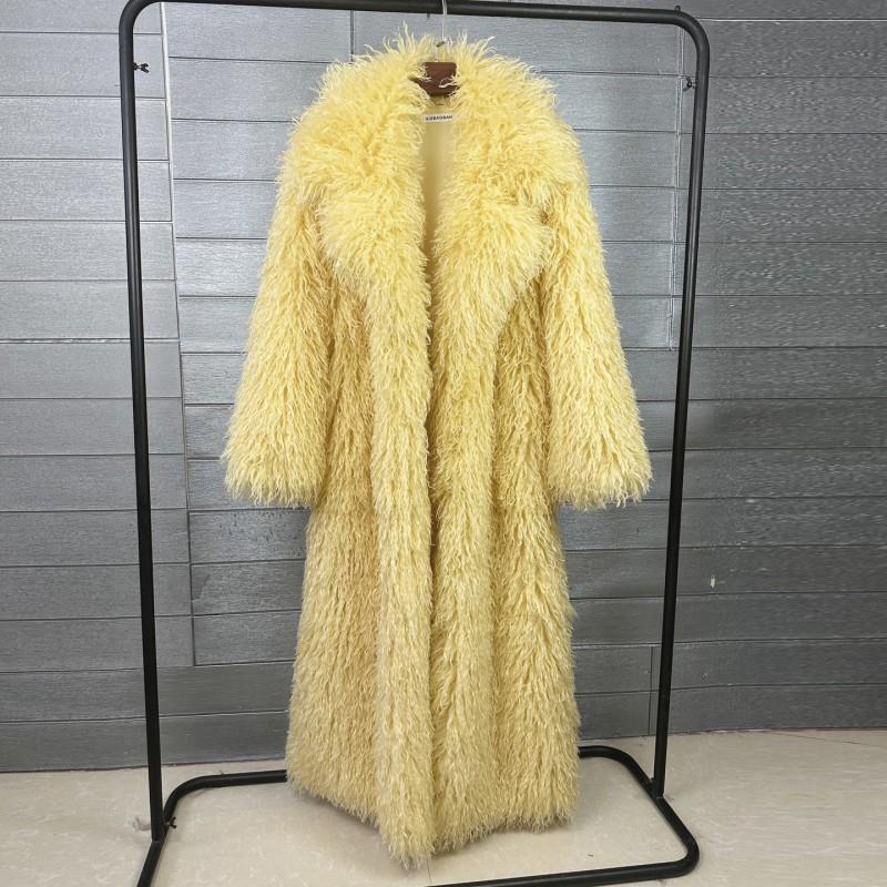 Womens Faux Fur Coat Longline Blazer Style Winter Warmth Streetwear Fashion